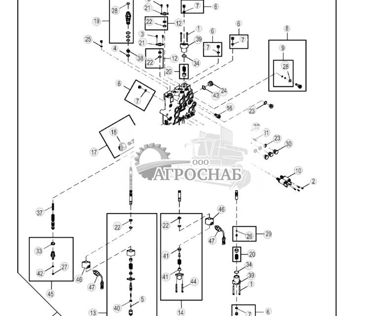 Компоненты клапана управления погрузчиком, ручное и ножное управление - ST2545 189.jpg